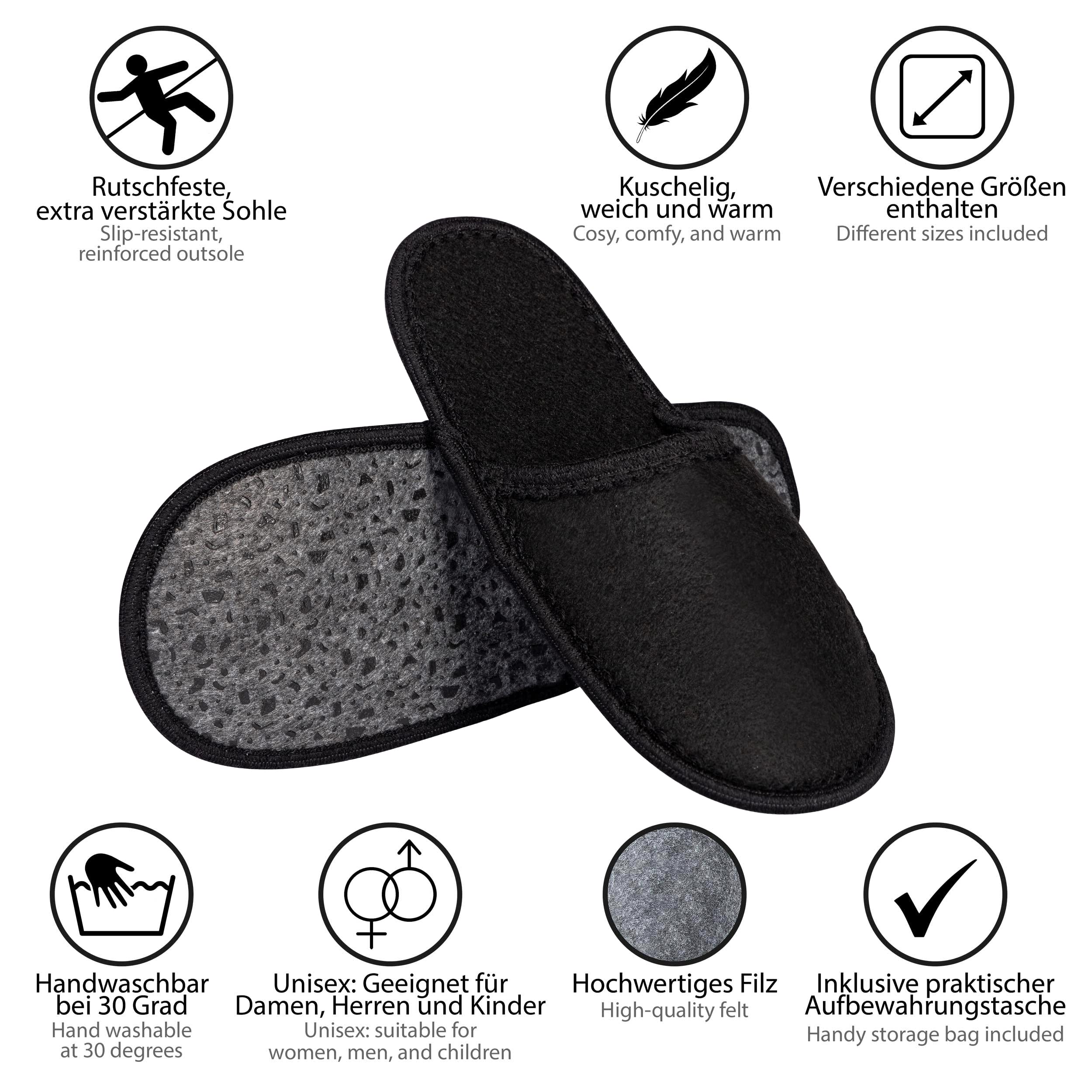 ONVAYA® Pantofle gościnne ABS | abstrakcyjna twarz | zestaw 6 sztuk | antypoślizgowa podeszwa | kapcie | filcowe pantofle | rozm. 36-45 kapcie dla gości, Abstrakcyjna twarz., 36/45 EU