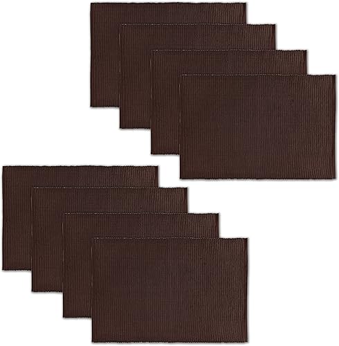 Miniatura 9 de Juego de 4 manteles individuales acanalados 100 % algodón, 13 x 19 pulgadas, color amarillo, para uso diario, Acción de Gracias y otoño, manteles