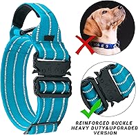 Vista 12 de Tactical Dog Collar, Adjustable Military Training Reflective Nylon Dog Collar with Control Handle, Heavy Duty Metal Buckle for Medium and Large Black