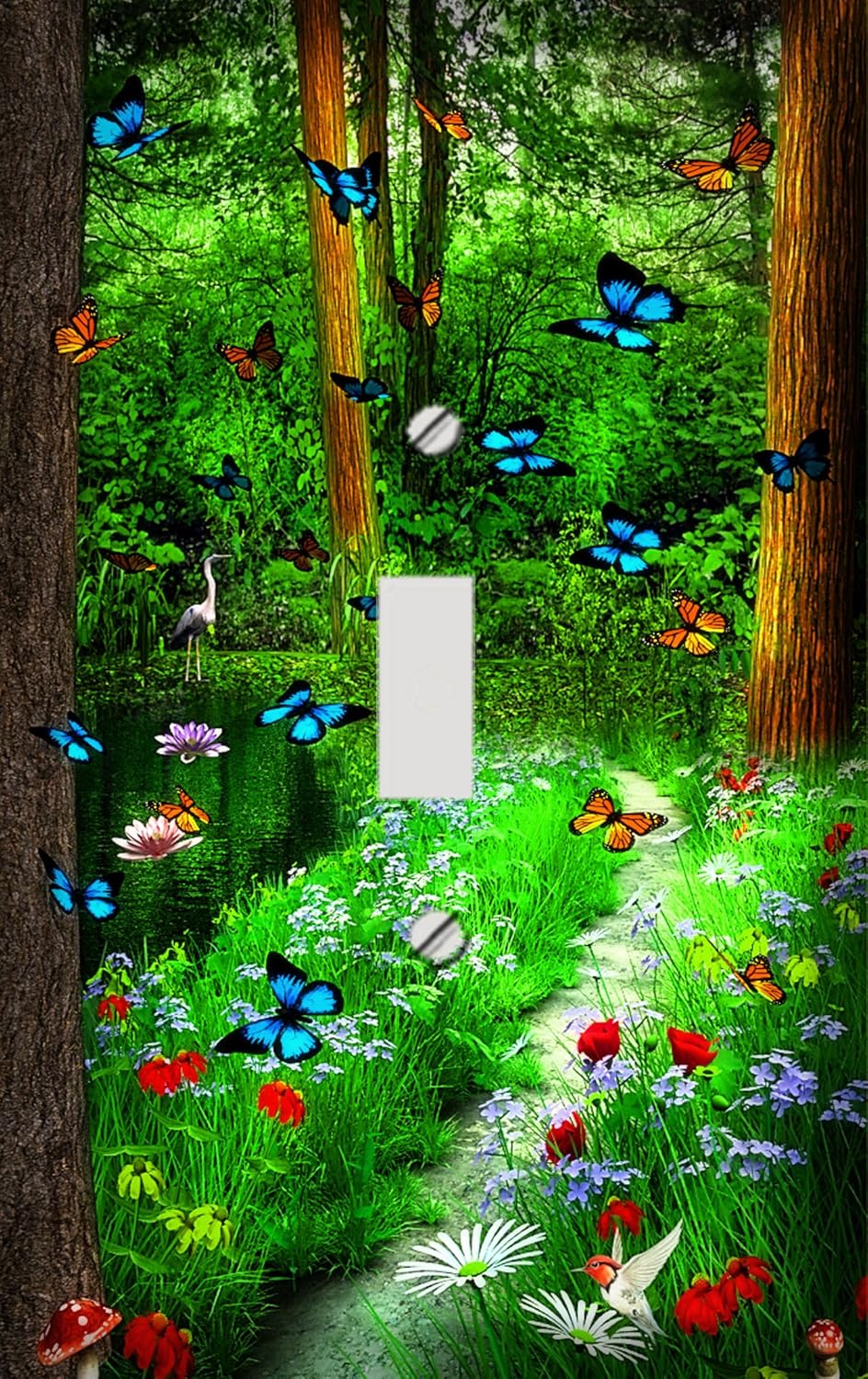 Woodland Butterflies Switchplate Switch Plate Cover Single Switch