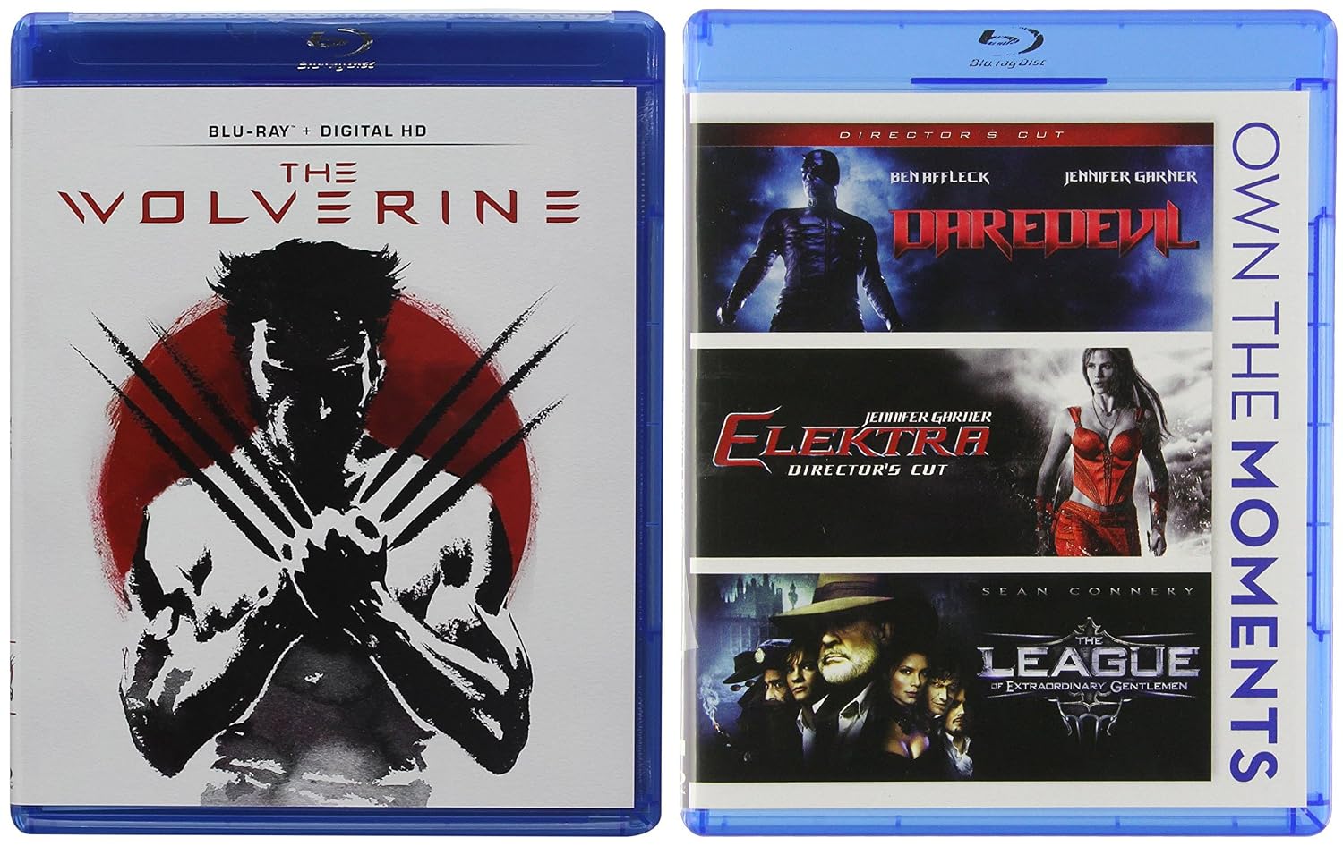 Blu-ray Super Marvel Movie Bundle The Wolverine (Blu-ray + Digital HD) + Daredevil (Director's Cut) / Elektra (Director's Cut) /League Extraordinary Gentleman 4-Movie Set