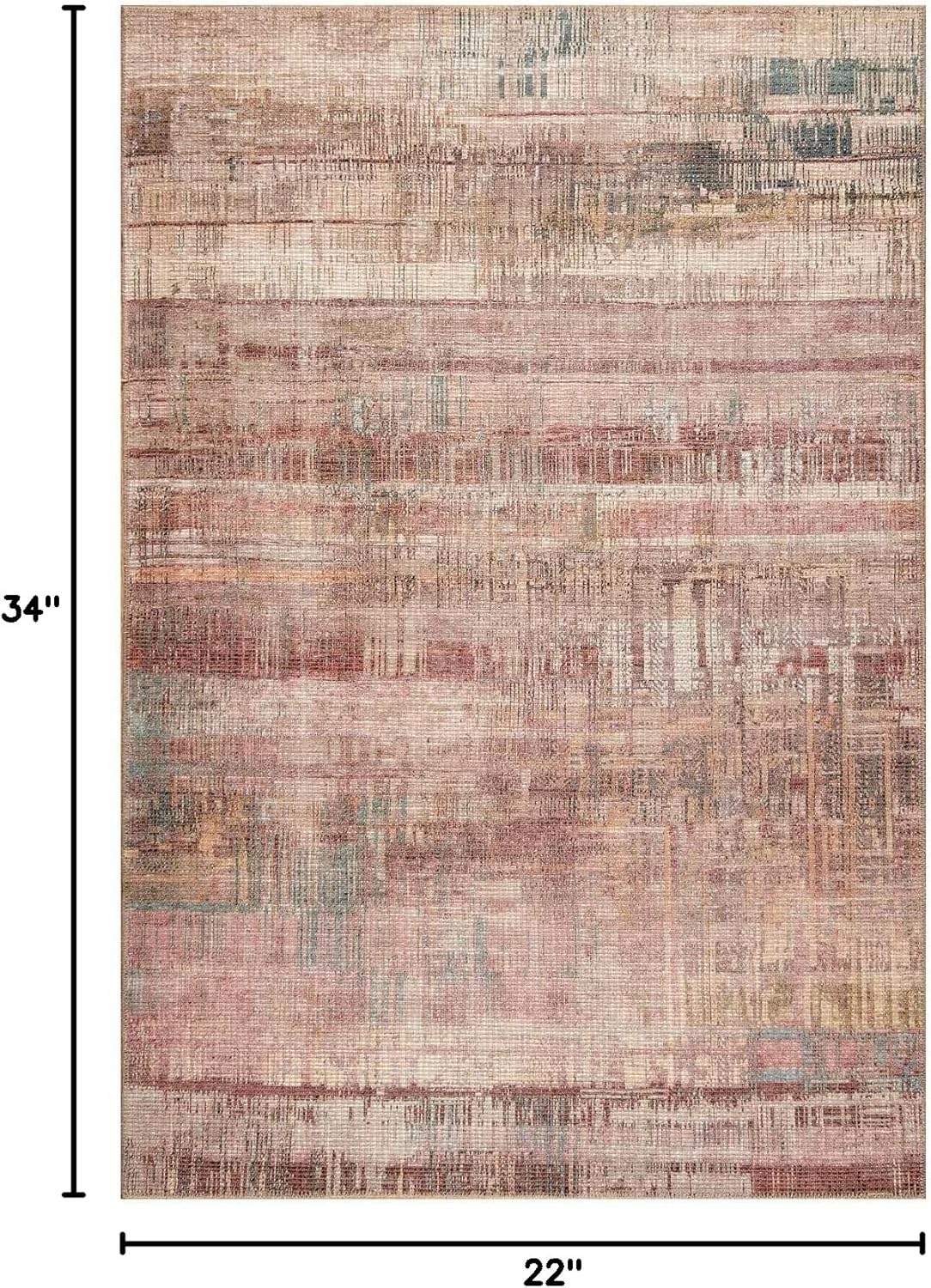 Obeetee - Avalon Machine Woven/Power Loomed Modern 2' x 3' Area Rug in Multi