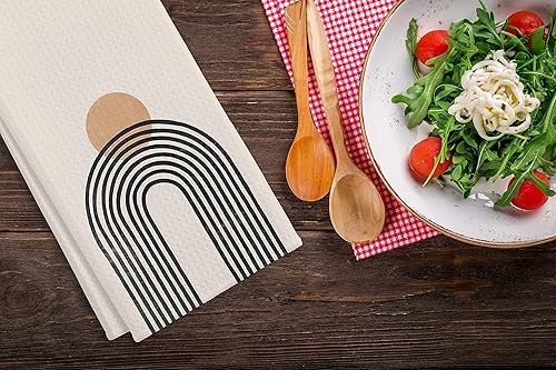Miniatura 2 de Toallas de cocina abstractas bohemias con diseño de arco iris, 16 x 24 pulgadas, algodón moderno, paños de cocina, paño de harina, toalla de mano