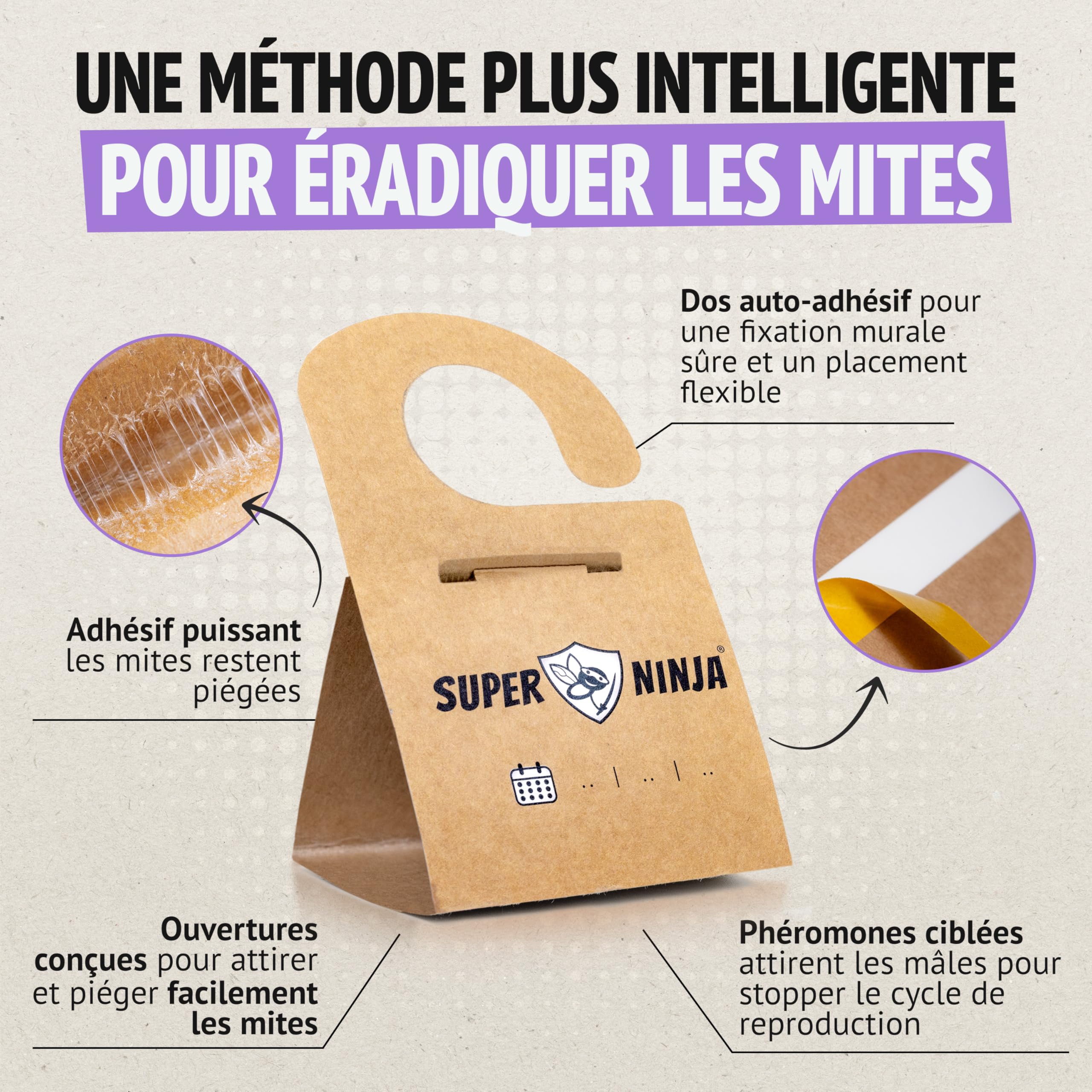 Piège Anti-Mites Textiles Lot de 10 – Anti-Mites Vêtements Penderie – Piège à Phéromones Armoire