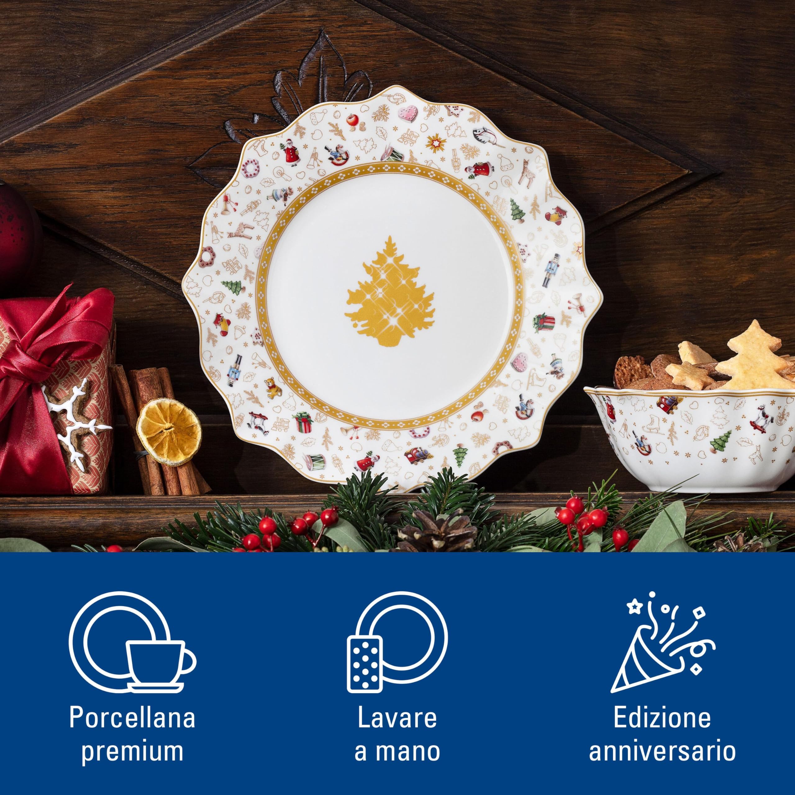 Villeroy & Boch Toys Delight-Piatto da Colazione, Edizione Anniversario, Porcellana di Alta qualità, Bianco, 24 cm