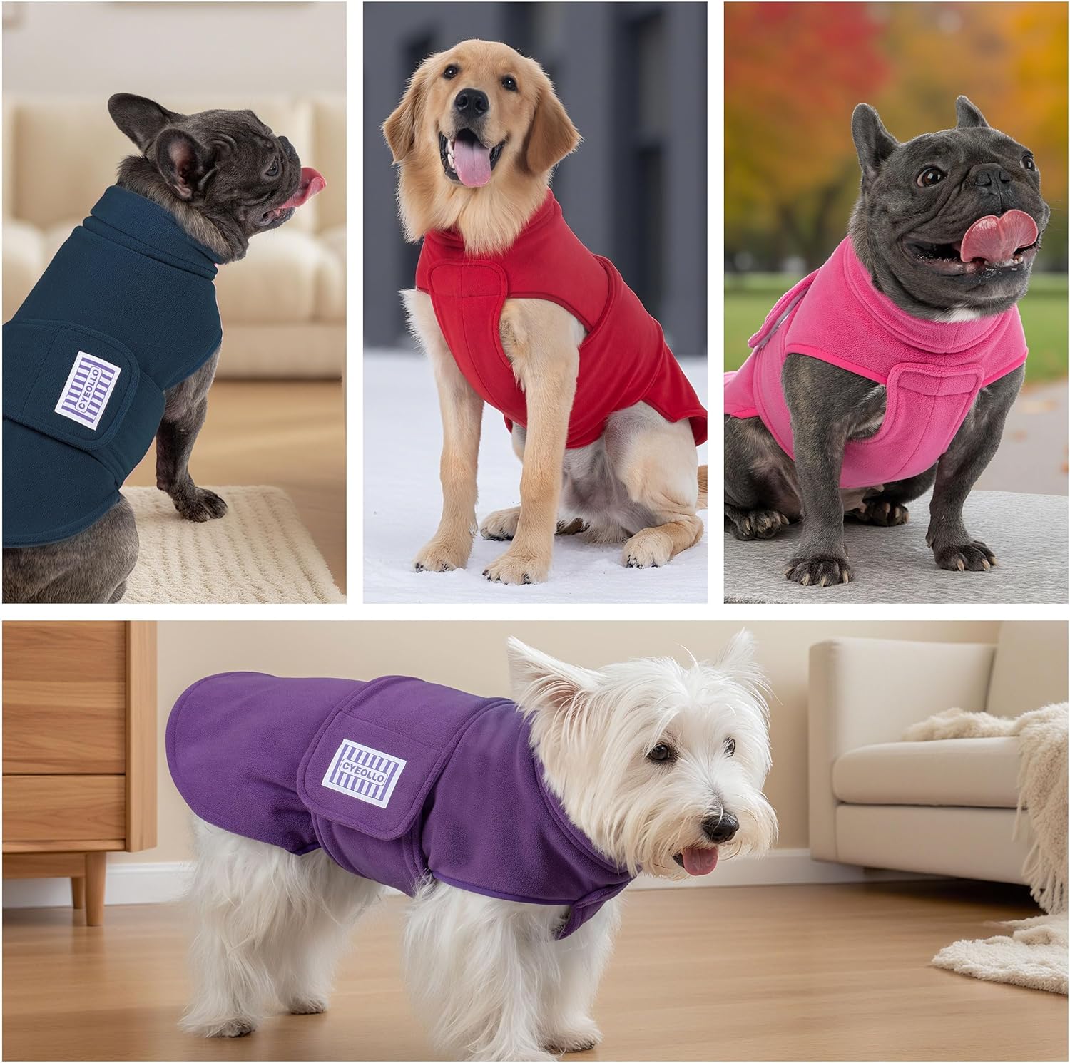 cyeollo Small Dog Sweater, Fleece Dog Sweaters Turtleneck Vest Soft Puppy Sweatshirt Stretchy Pet Fall Autumn Coat Warm Winter Clothes for Small Dogs Girl, Pink M - Image 5