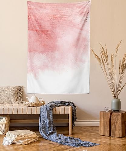 Ambesonne Tapiz de melocotón, estilo acuarela dibujado a mano con pinceladas con impresión de efecto degradado, colgante de pared para dormitorio,