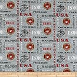 Military Marine Corps Heather Allover Multi, Fabric by the Yard