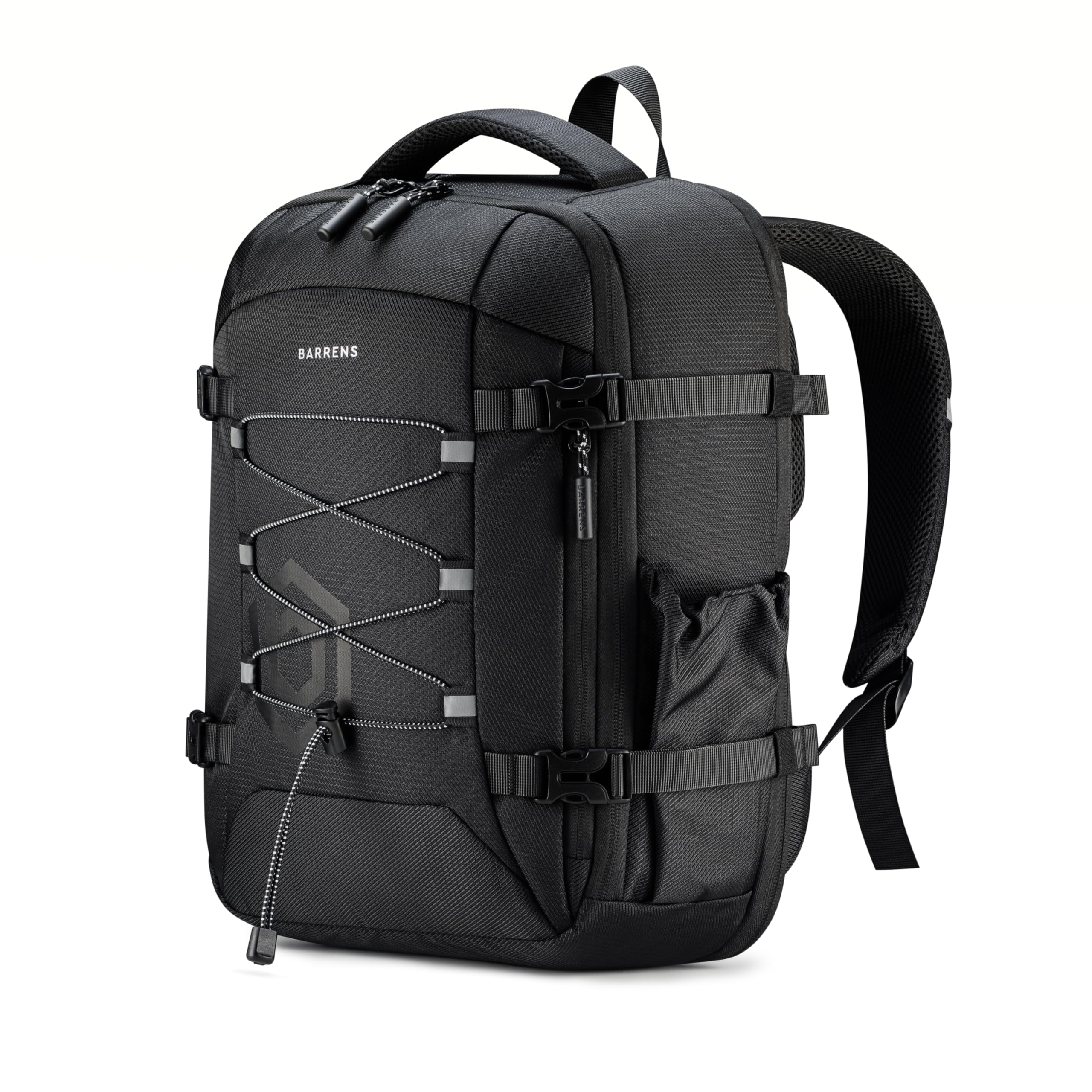 BARRENS Handgepäck Rucksack 40x30x20 cm Reiserucksack Flugzeug für Ryanair Wizzair Eurowings Travel Backpack mit Laptopfach 14 Zoll Cabin Bag mit 2 Hauptfächern (Schwarz 23L)