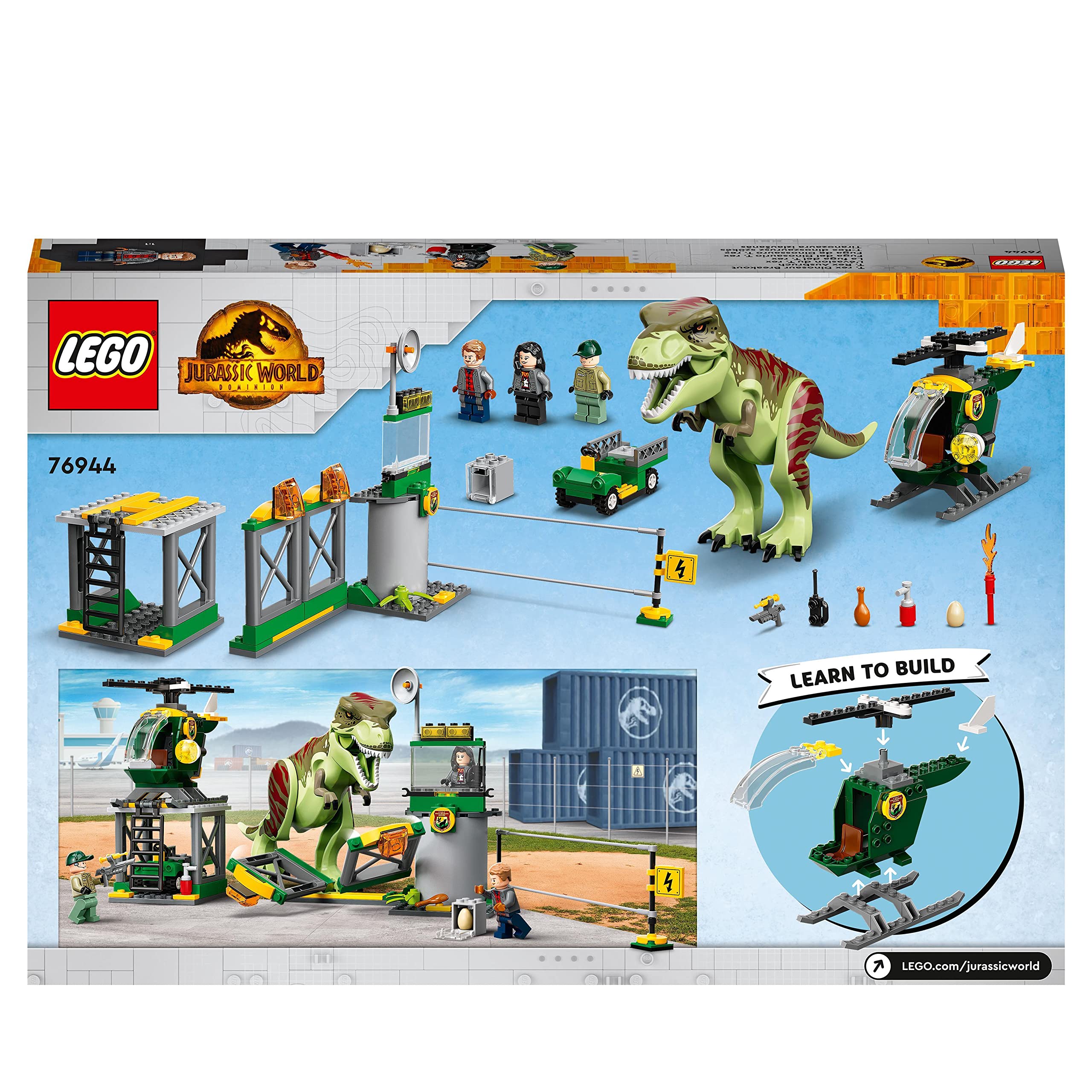 LEGO Jurassic World 76944 Ucieczka tyranozaura, dla wszystkich dzieci lubiących dinozaury (140 elementów)
