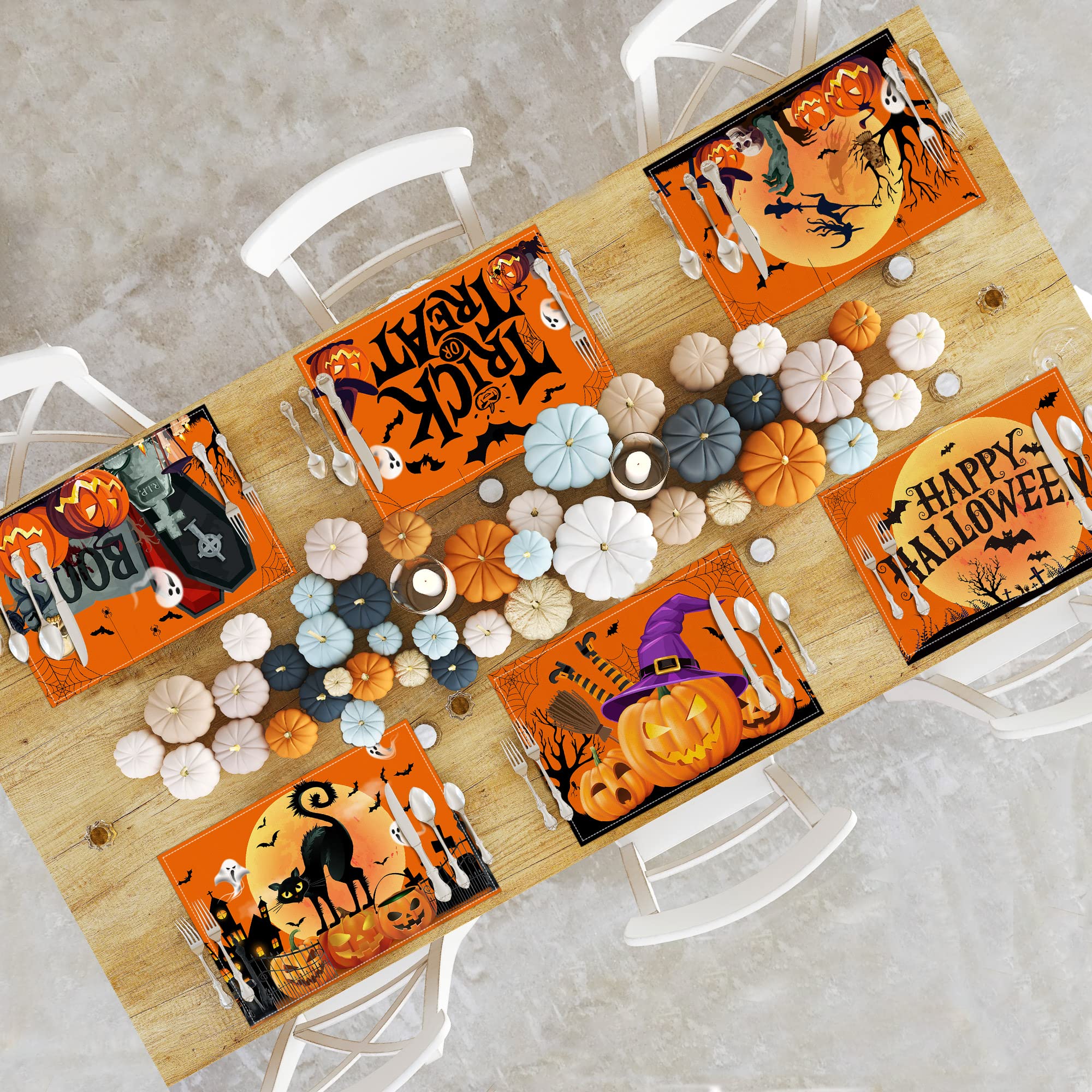 Amazon｜ハロウィンプレースマット 6枚セット ファームハウス