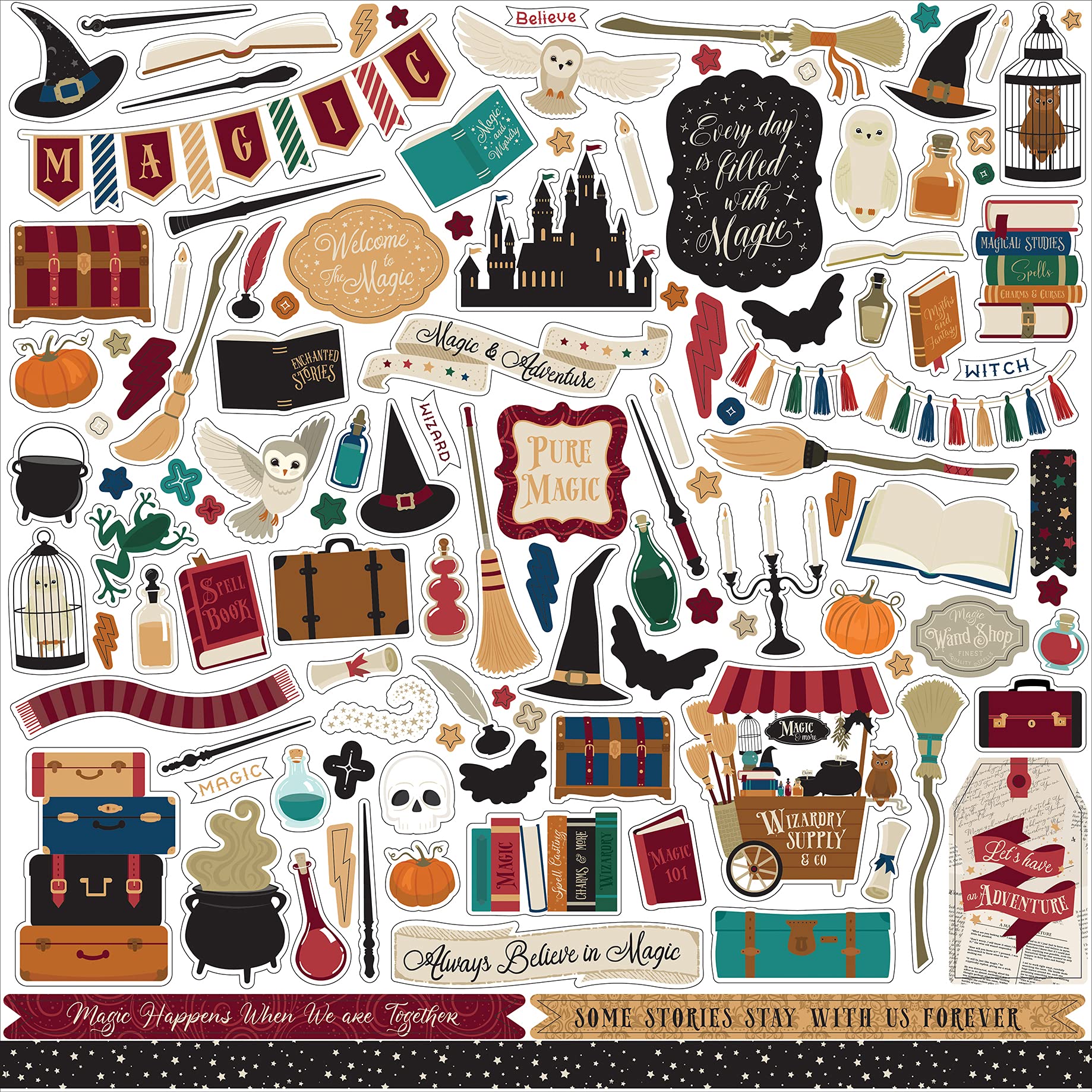 Echo Park Witches & Wizards No.2 12x12 Inch Element Sticker