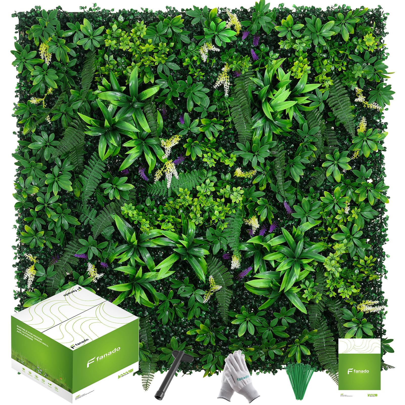 Artificial Grass Wall Panels 20"x20"(12pcs), Hedge Green Wall Decor Backdrop, UV-Anti Fake Greenery Plant Wall Boxwood Panels for Privacy Fence Screen Outdoor Indoor Wedding Garden Backyard