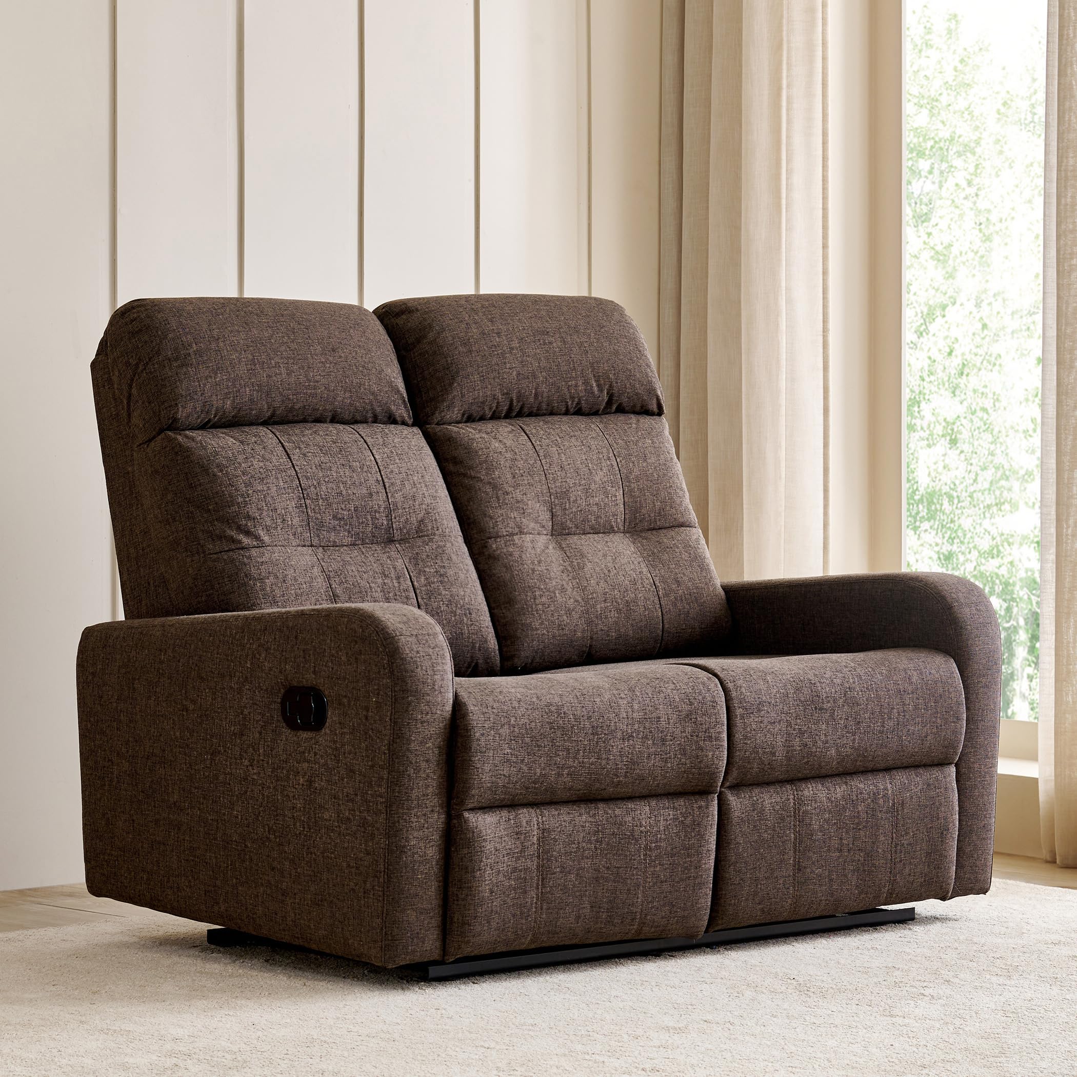 Home Centre | Helios Toledo Fabric 2-Seater Recliner | Recliner Sofa for Living Room | Solid Wood | Brown | 2 Year Warranty-image-49