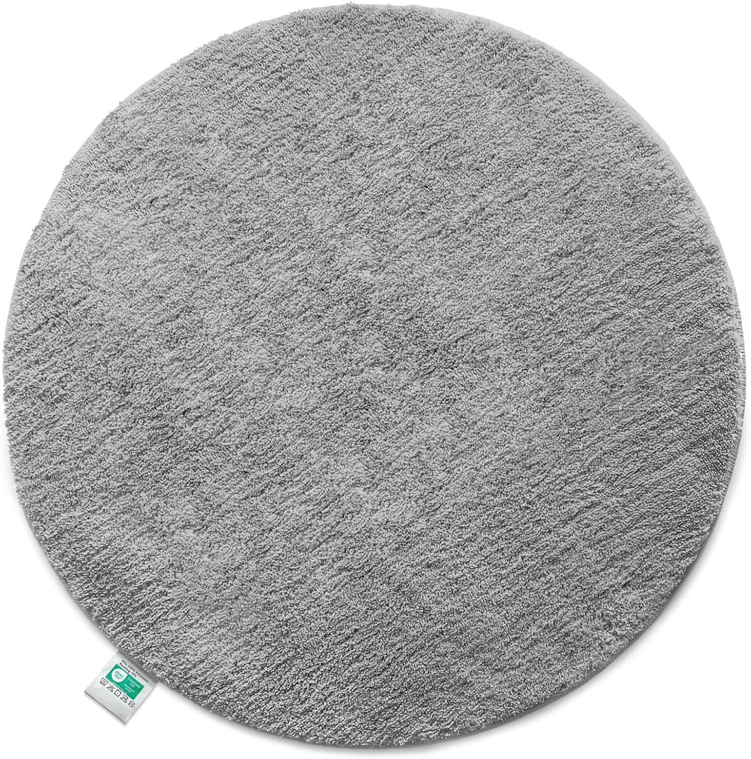 Floordirekt Badematte Sky - Badezimmerteppich - Weicher, dichter Hochflor - Rutschhemmend & Schnell trocknend - Geeignet für Fußbodenheizung - Eckig & Rund (Rund - Ø 95 cm, Silbergrau)