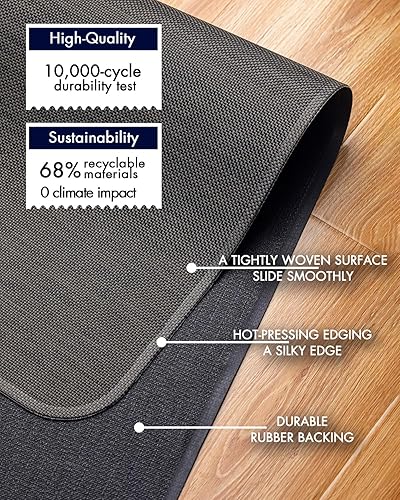 Vista 4 de Office Chair Mat for Hardwood Floor Under Desk Computer Rolling Chair Mat for Wood/Tile Floor Non-Slip Heavy Duty Desk Rug PVC Plastic Hard Floor