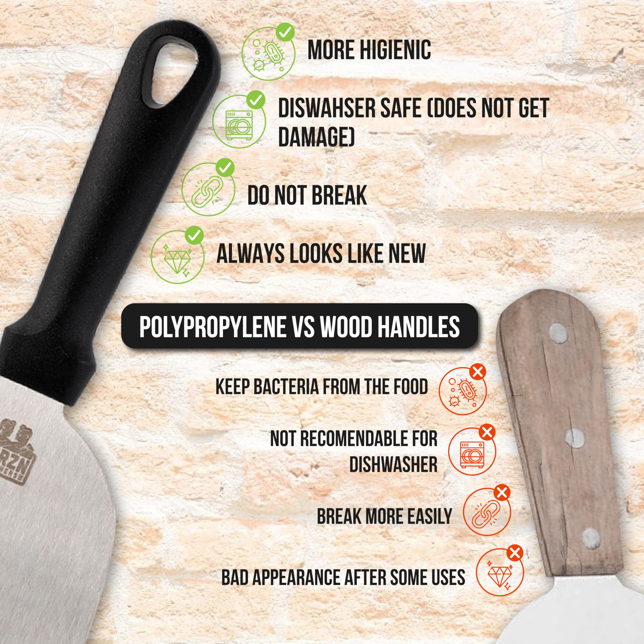 Ensemble de spatules et grattoirs pour barbecue – Spatule à hamburger pour barbecue, spatule à grill, spatule à hamburger, spatule à grill, acier inoxydable 304, matériau de qualité