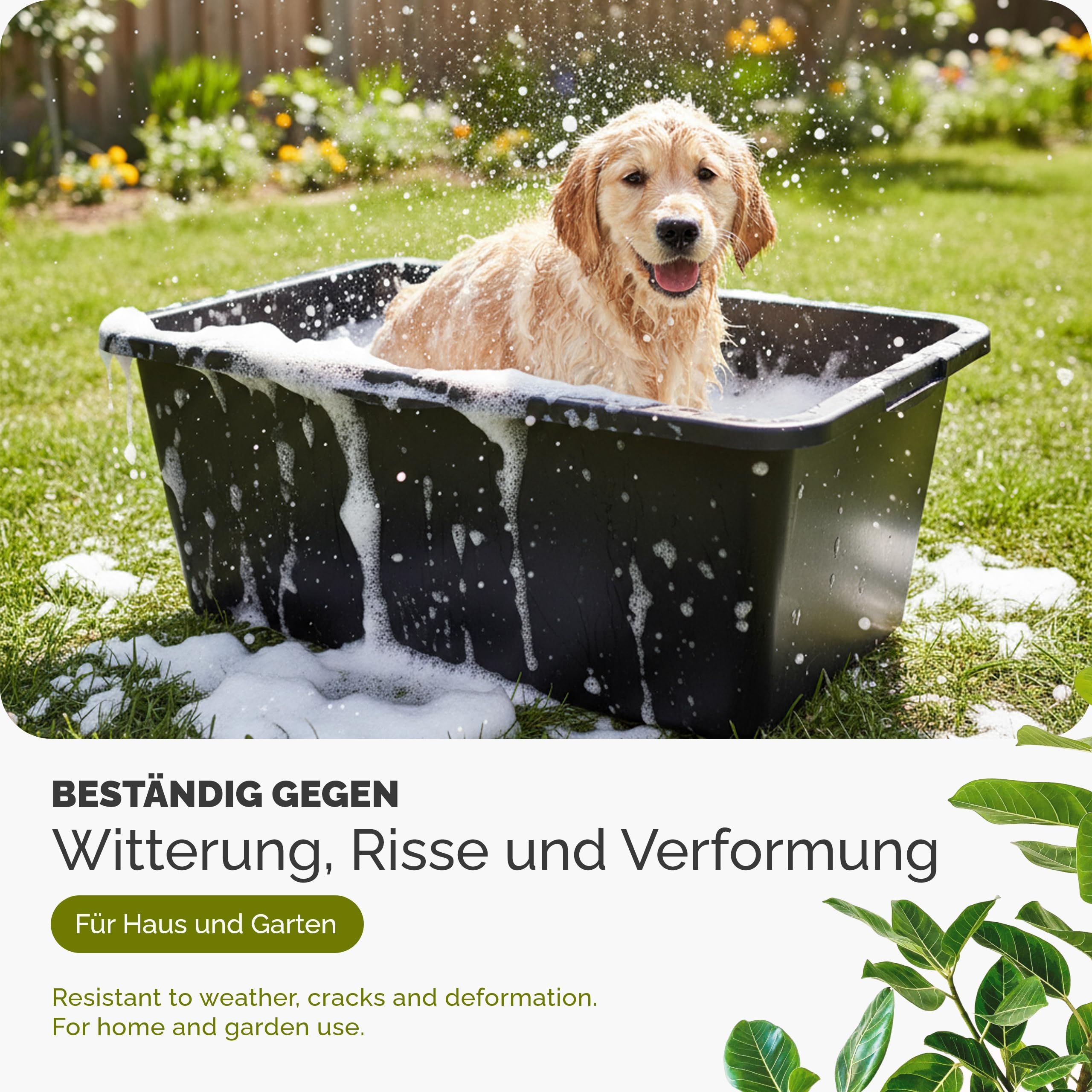 Garronda Mörtelwanne 2 Pack 80 L Rechteckig Mörtelkübel Kunststoffwanne – stabile Maurerkübel aus recyceltem PE Mörtelkasten für Beton, Garten oder Werkstatt GD-0169