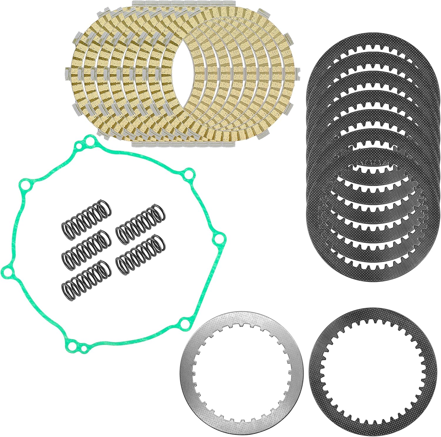 Caltric Clutch Friction Steel Plates Springs Gasket Kit compatible with Kawasaki KX450F KX450 2006 2007 2008 2009 2010 2011
