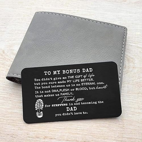 Miniatura 5 de Tarjeta de regalo para padrastros, regalo para padre padrastro de parte de los hijos e hijas, regalo para navidad, cumpleaños, boda para padrastros,