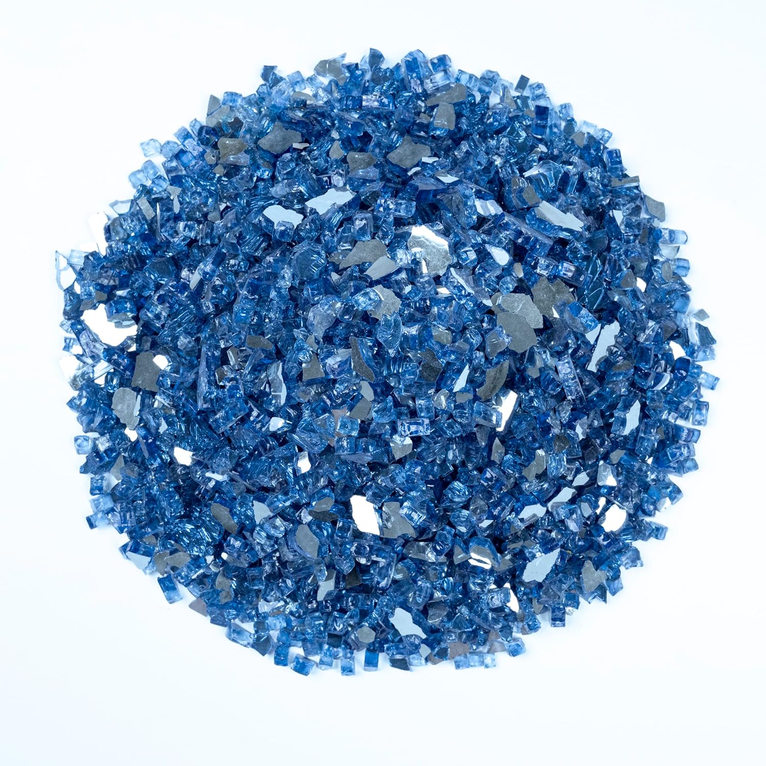 MSI Sapphire Blue Fire Glass, 1/4 Inch High Luster Reflective Tempered Glass Rocks fo Propane or Natural Gas Fireplace, Fire Pit Glass Rocks, 20 Pounds