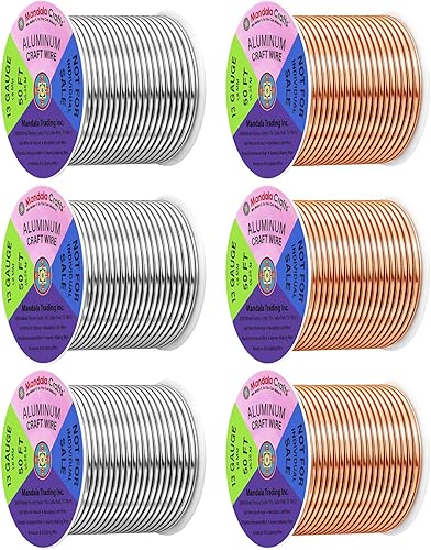 Miniatura 374 de Mandala Crafts - Alambre de aluminio anodizado de calibre 8 para joyería - 39 m de alambre flexible neutro colorido - Flexible para creación