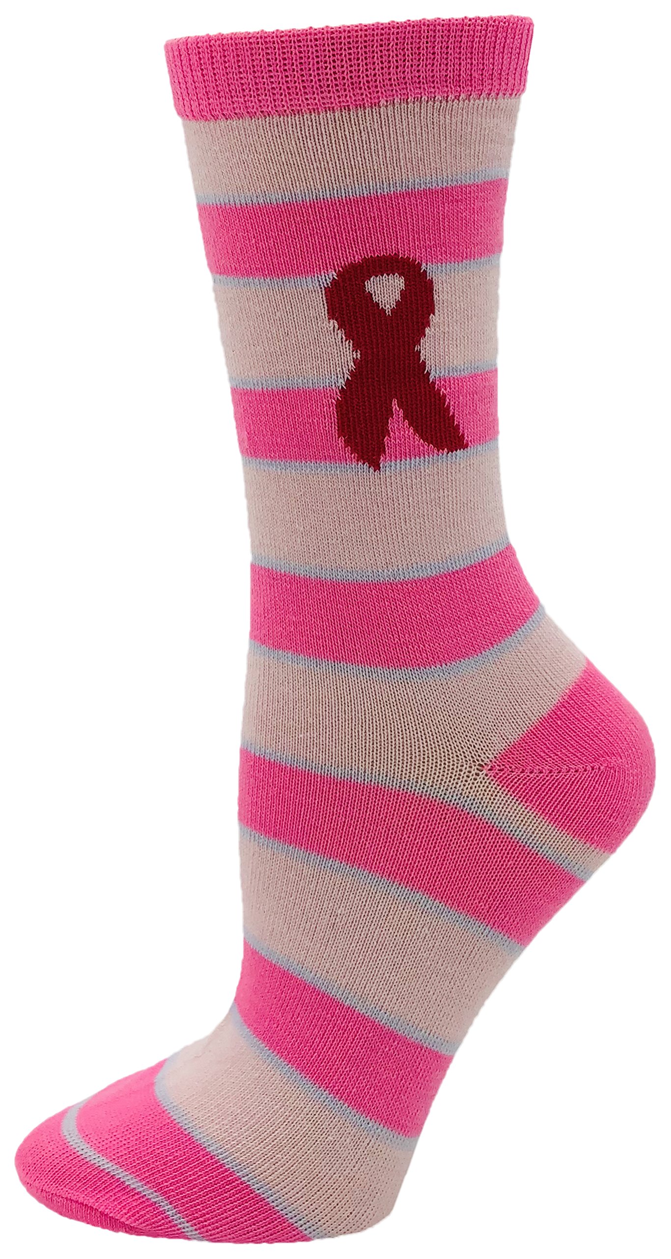 6 pares de calcetines deportivos suaves para mujer, con cinta rosa, paquete a granel