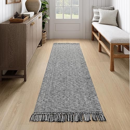 Miniatura 356 de Collive - Tapete de 27 x 43 pulgadas, lavable a máquina, para interiores y exteriores, de bajo perfil, suave algodón tejido a mano, para baño