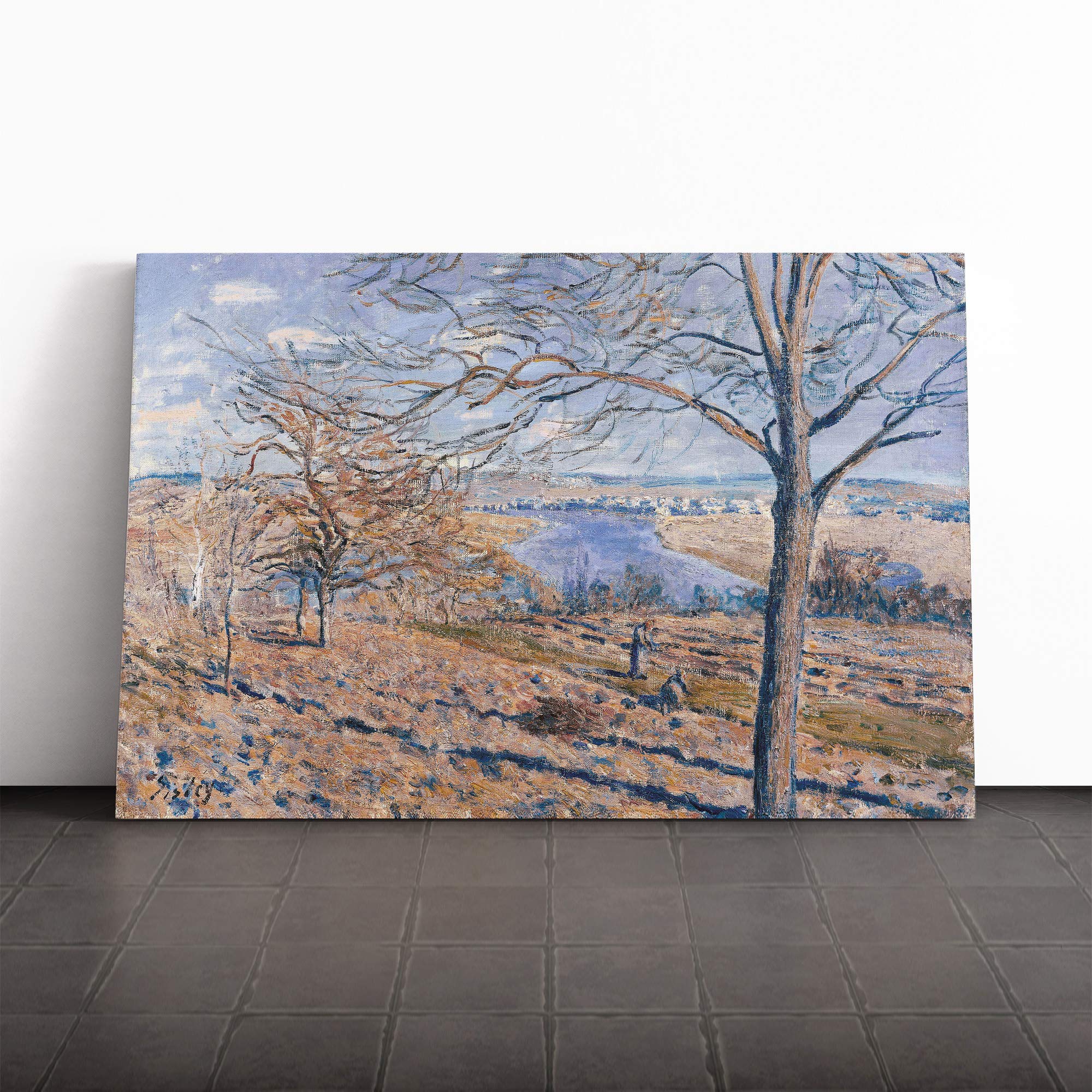 Alfred Sisley Autumn Effect Canvas Print | Gallery Wrapped 30mm Frame Wall Art | 20x14 inches | Ready to Hang | Modern Landscape Picture | Living Room Bedroom Lounge Office
