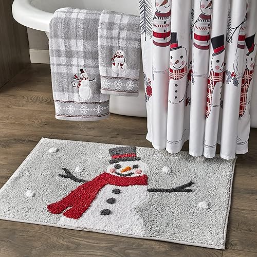 Miniatura 6 de SKL Home Juego de 2 toallas de mano de muñeco de nieve Whistler de Navidadinvierno para bañococinabar y regalo, gris
