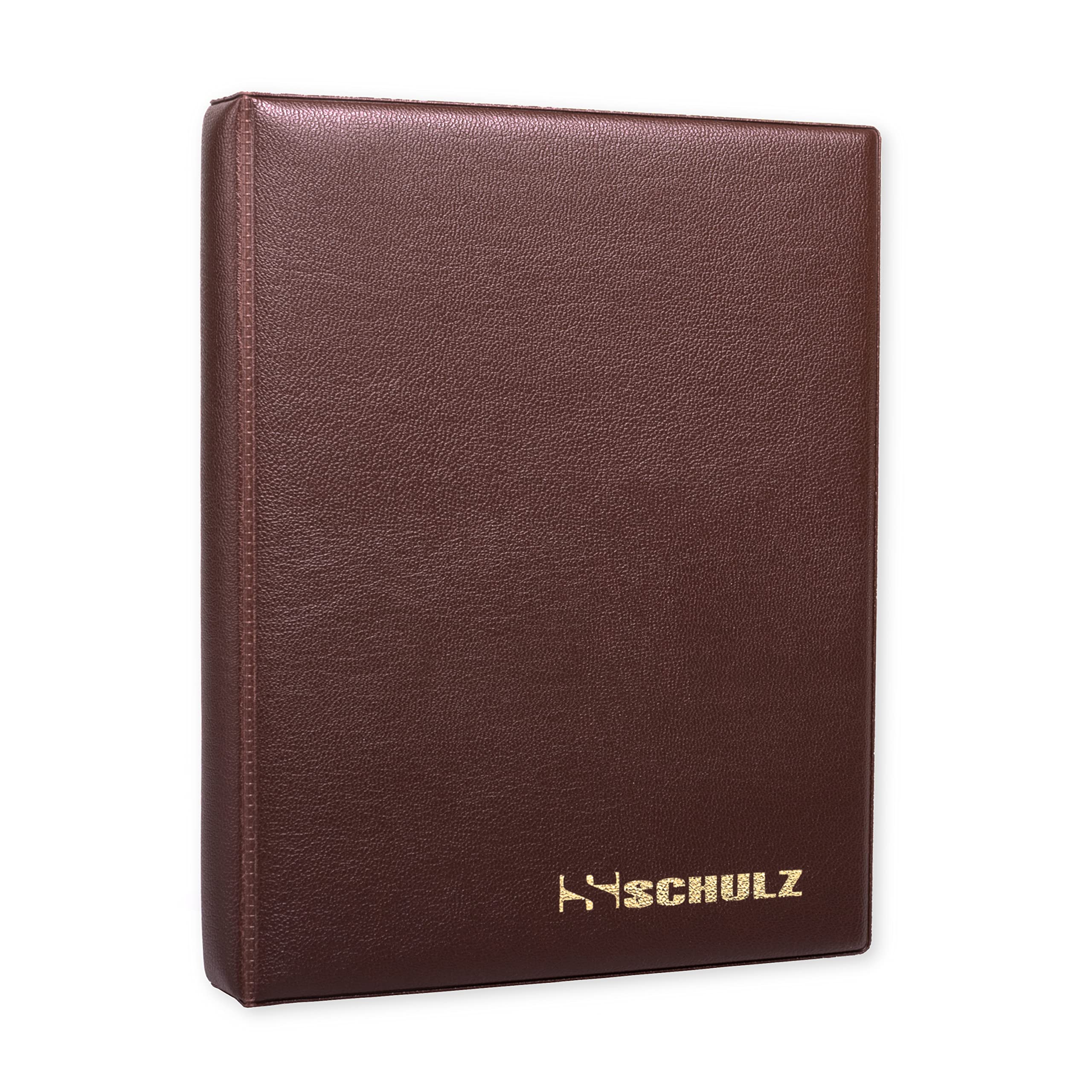 C Collector Brown Coin Collection Album – 50P £1 £2 A-Z 10 Pence 10P Crown £5 Storage Binder – Mini Handy Pocket Collecting Holder - Protect And Store 60 Large Coins Medals - Original Schulz Coin Album In