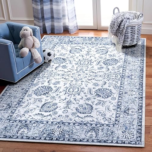 Asrug Tapete de área lavable a máquina, de 3 x 5, bohemio, sin labios, resistente a las manchas, no desprende pelo, tapete desgastado para