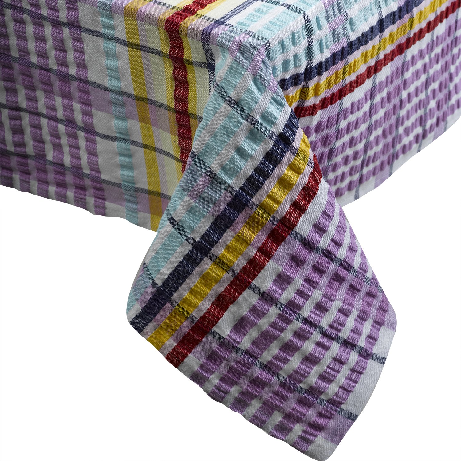 Downview's Sorbet Downview Seersucker Check Cotton Tablecloth 50 X 50