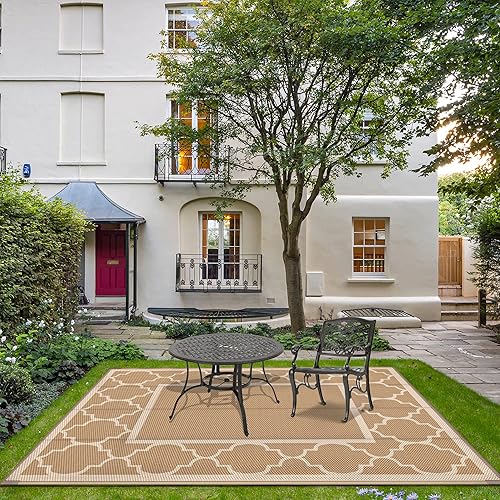 Miniatura 3 de GENIMO Alfombra de exterior impermeable de 6 x 9 pies para decoración de patio, plegable, reversible, de plástico, para cámper, caravana, terraza,