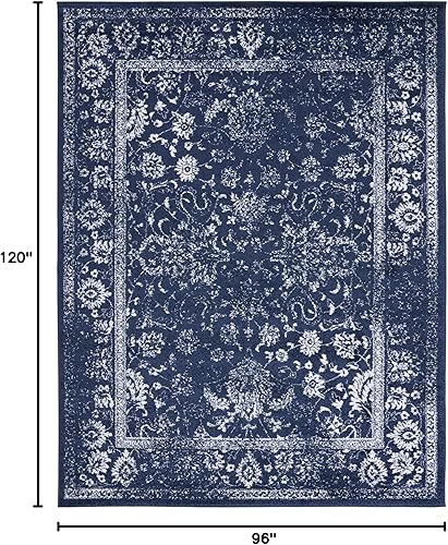 Miniatura 496 de Safavieh colección Adirondack - Alfombra de área, 6 x 9 pies, gris y azul, diseño oriental desgastado, no desprende pelusa, fácil cuidado, ideal