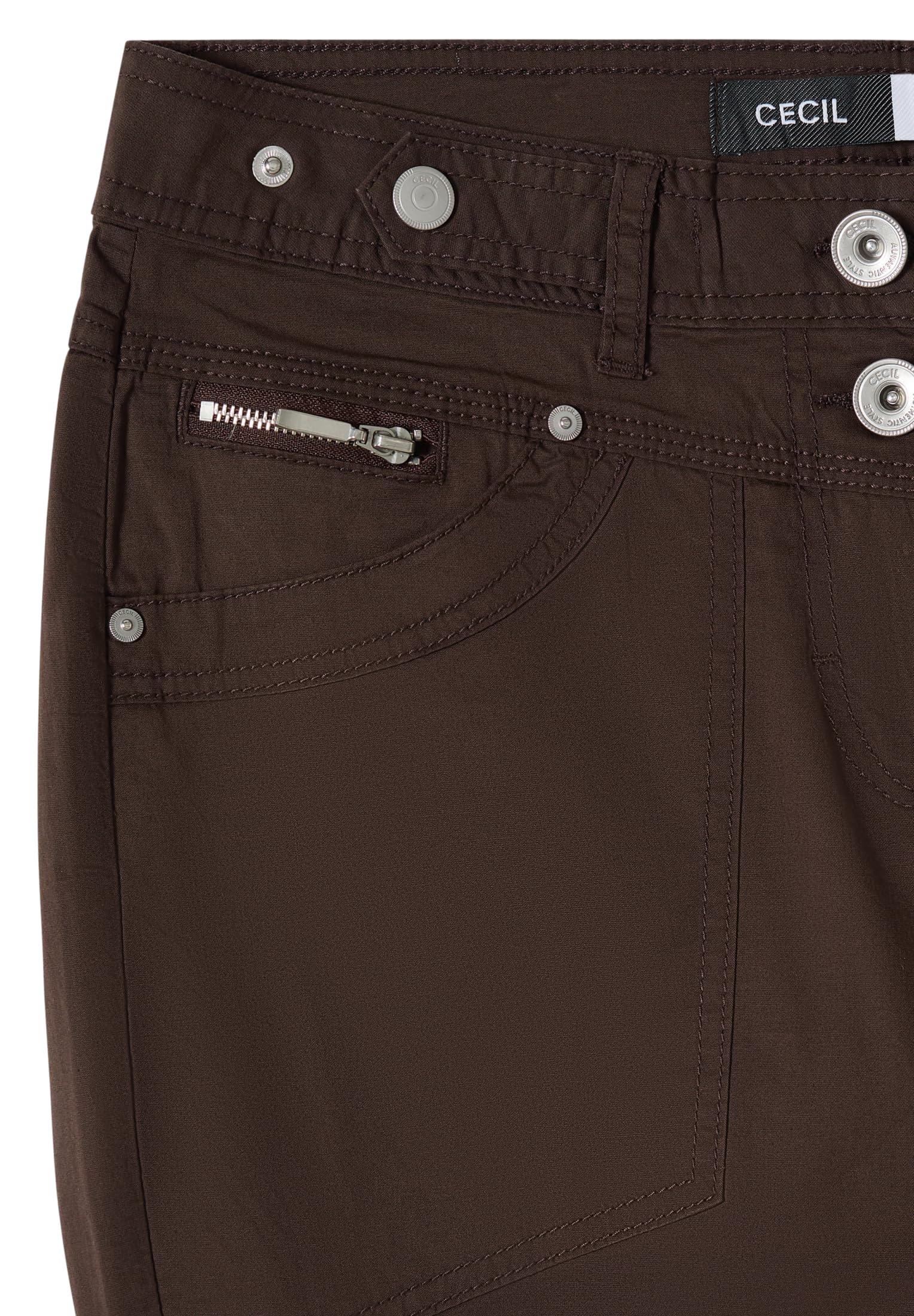 Cecil - 3817730, Pantaloni a 3/4 Slim Leg Turn-Up Donna