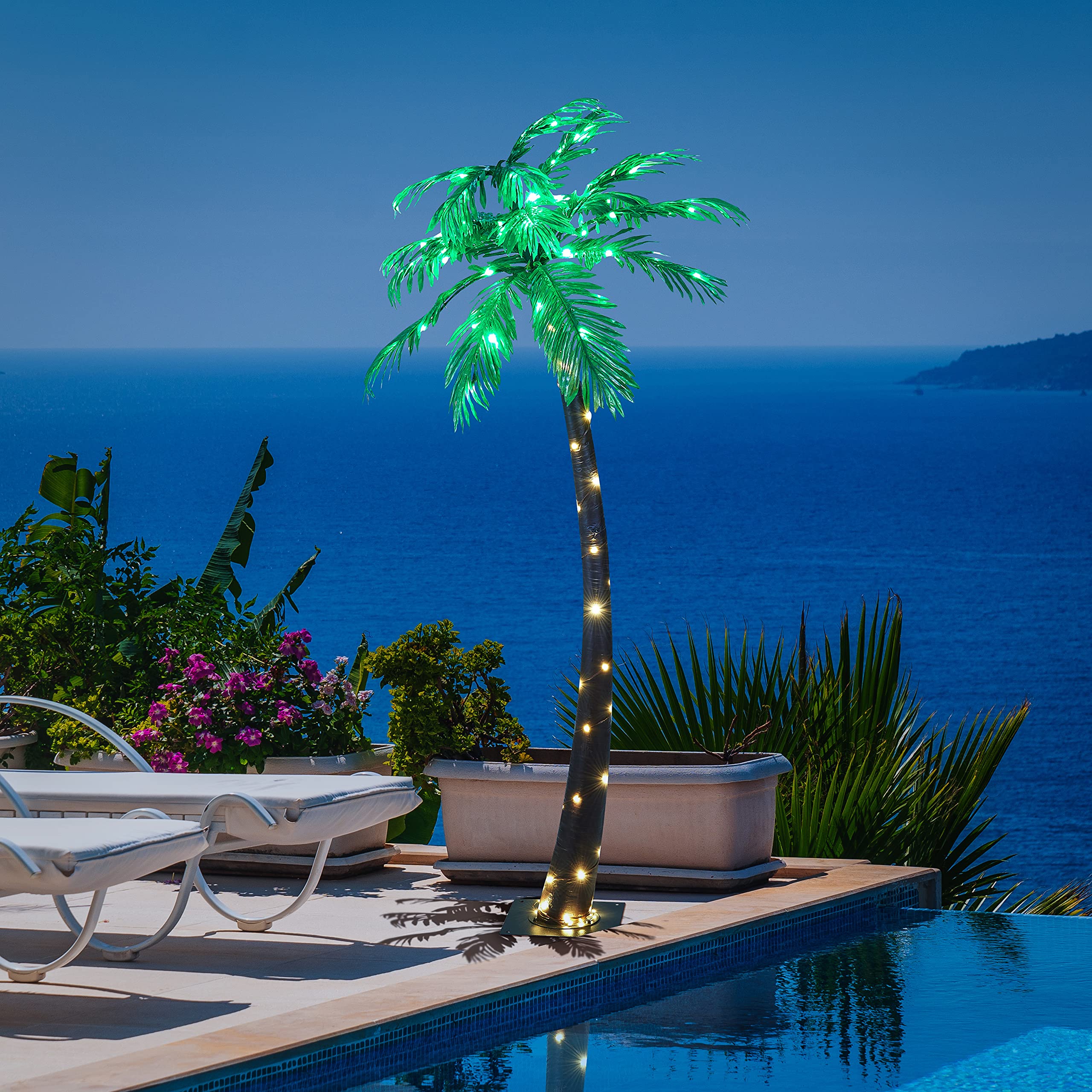 Amazon.com : LIGHTSHARE Lighted Palm Tree, 5FT, Green Leaves and