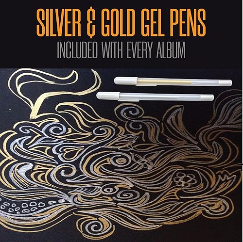 Miniatura 2 de Photo Booth Nook Álbum de recortes con bolígrafos de gel (1 unidad)  Diario de álbumes de recortes con cubierta de cuero  40 páginas negras, ranura