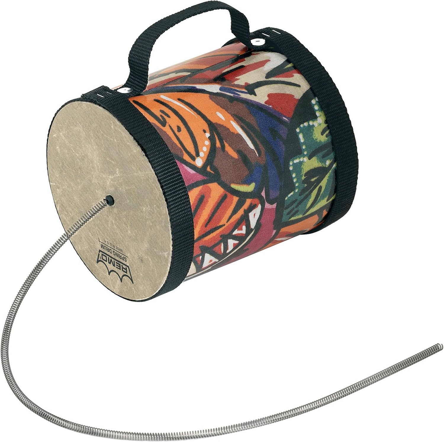 REMO Spring Drum, 5" Diameter, 5" Length, Fabric Tropical Leaf