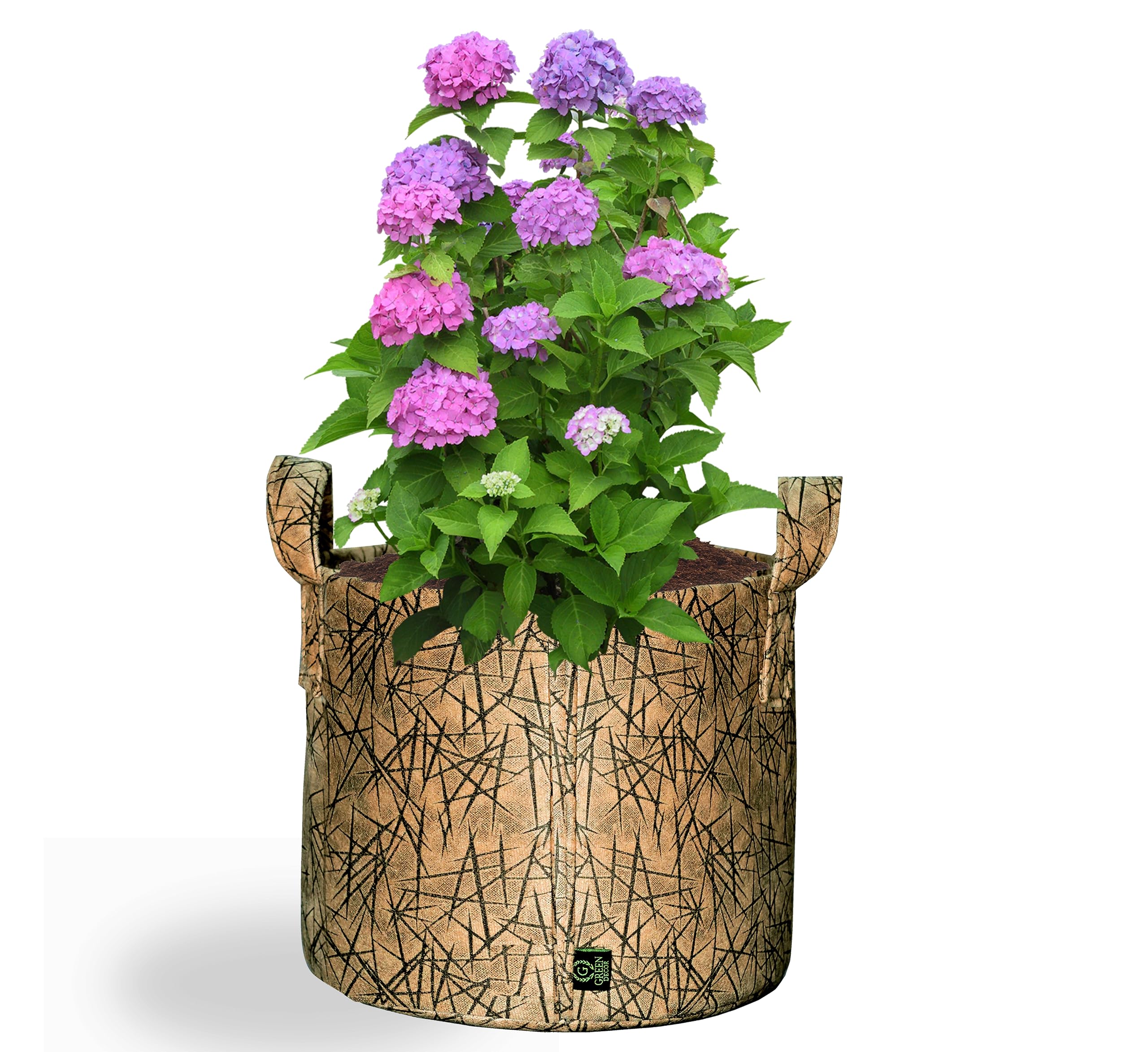 GREEN DECOR -Heavy Duty 400 GSM Non Woven Fabric-Vegetable/Plant Decorative Printed Grow Bags Pots with Handles for Plants & Gardening - Golden Color -(Width) 8 Inch X (Height) 6 Inch -1 Piece (B0CFVW93R8) Amazon Price History, Amazon Price Tracker