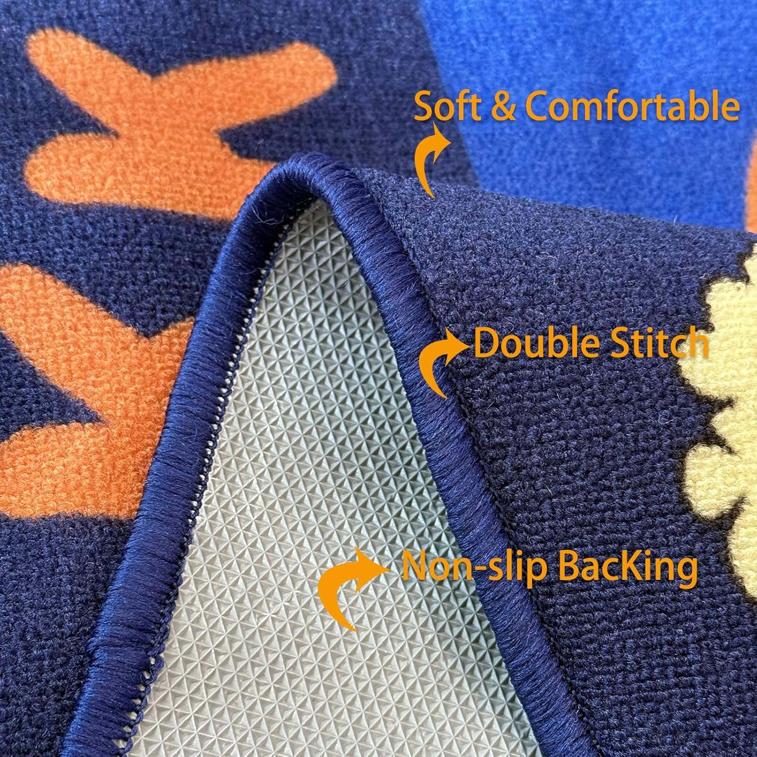 Large Oval Classroom Rug, 6×9Ft ABC Rugs for Kids Playroom, Education Classroom Carpet Elementary for Learning Alphabet, Numbers, Words, Area Preschool Playmat for Daycare Kindergarten