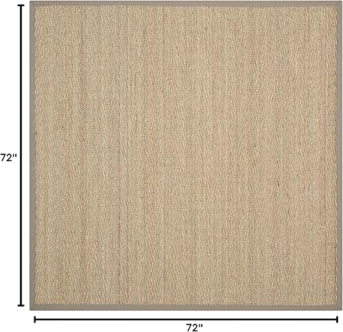Miniatura 296 de Safavieh Colección de fibra natural NF115P - Alfombra (fibra natural), color gris, Fibras naturales beige, (Natural/Beige),Natural/Negro,Natural