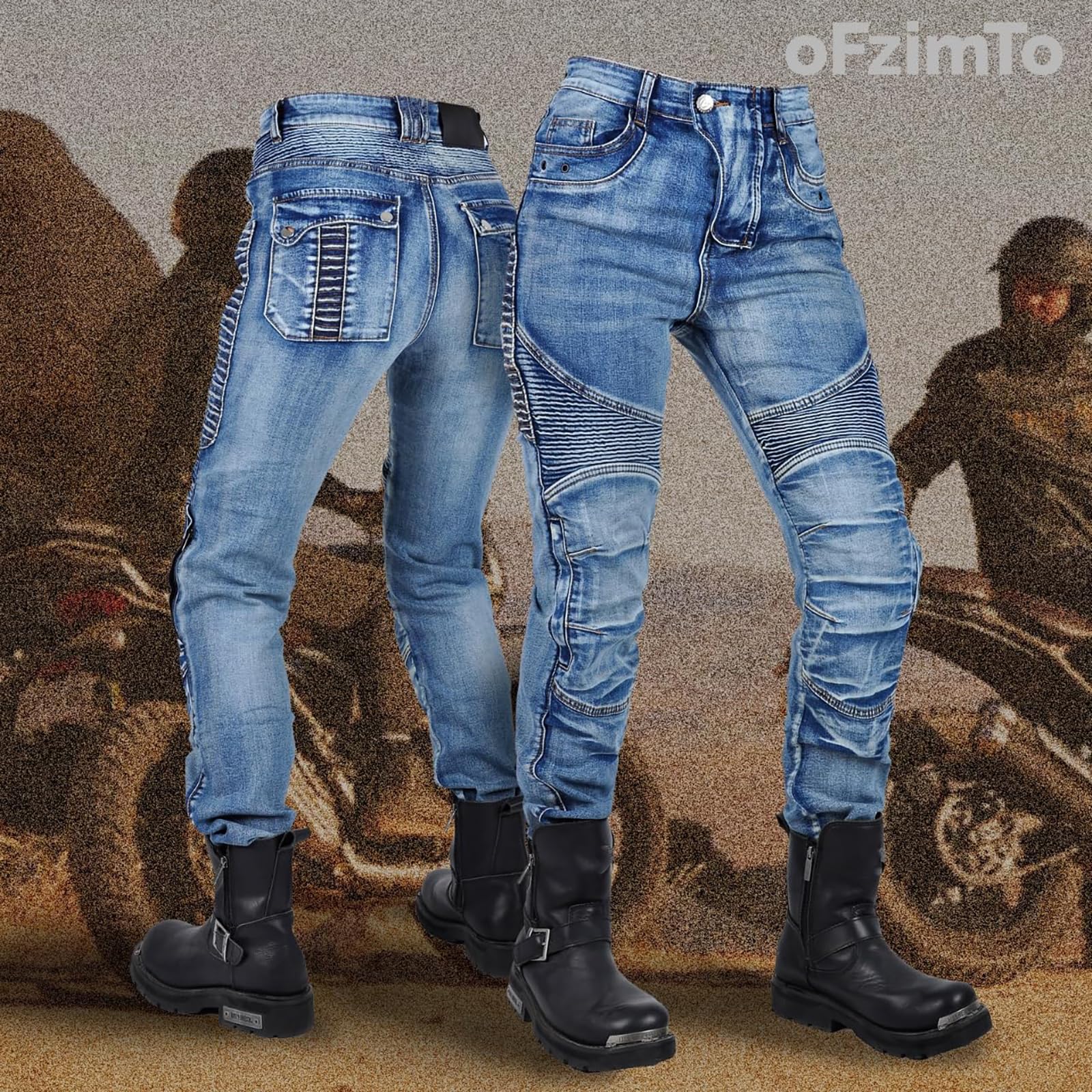 Pantalon Moto Homme, Jean Moto Stretch Confort, Style Urbain
