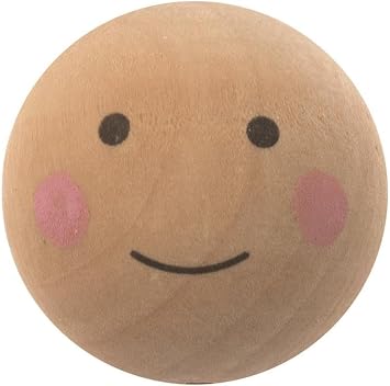 Wooden Ball Natural Face Painted 2.5 cm Pack of 8