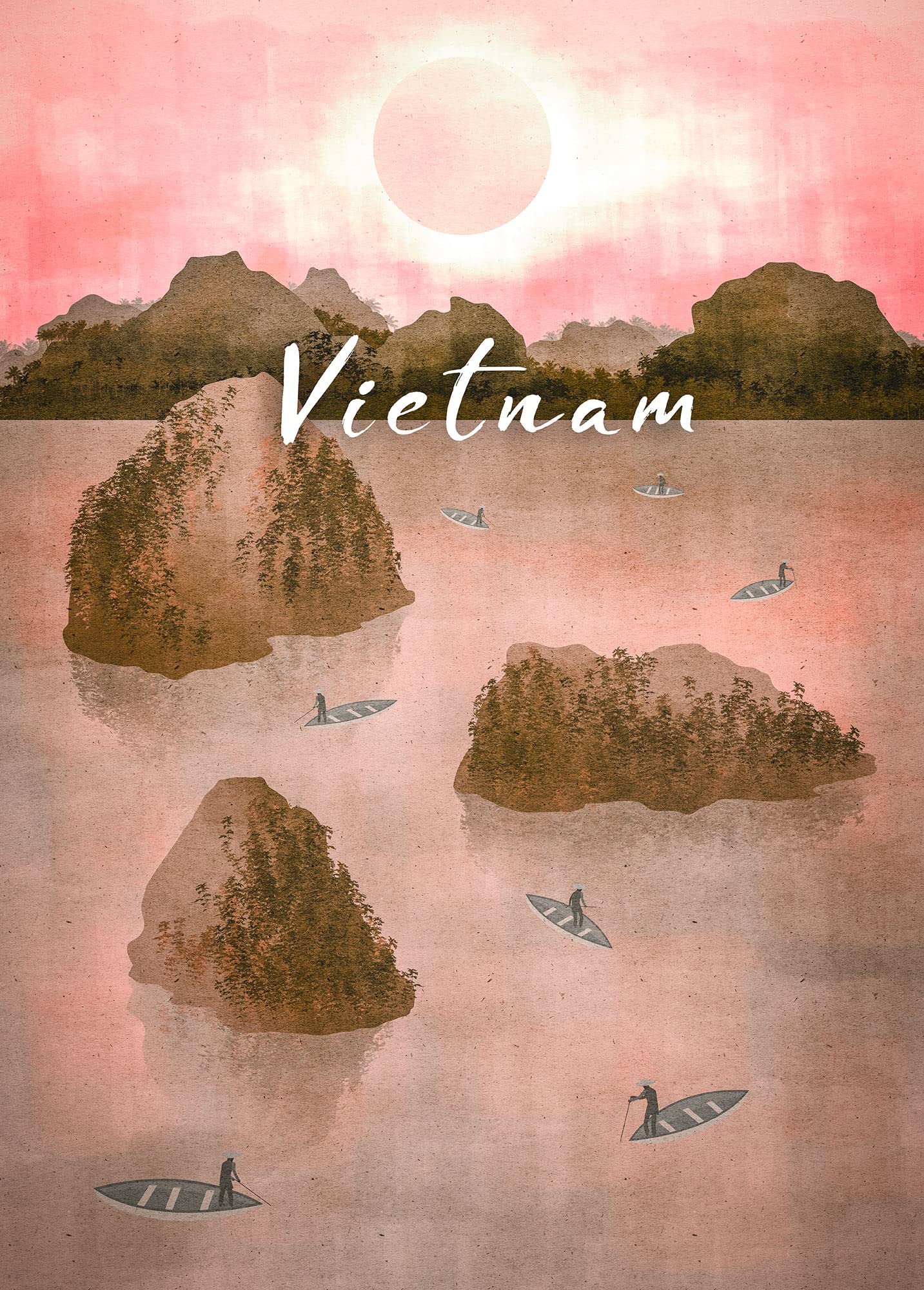 Komar Wandbild - Vintage Travel Vietnam, 50 x 70 cm