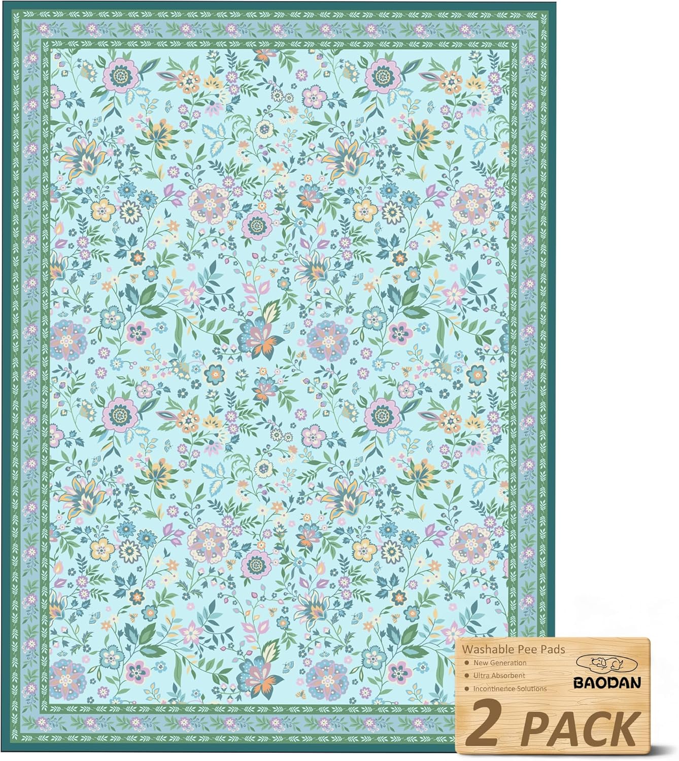 Washable Puppy Dog Pee Pad, 2PCS 100% Waterproof Whelping Training Mat for Puppy/Senior Dog, Fast Drying Reusable Puppy Pads for Indoor, Outdoor and Car Travel (Yellow, 48*48 Inch(Pack of 2))