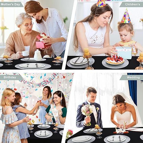 Miniatura 5 de Snowkingdom Juego de 8 manteles individuales redondos plateados de vinilo metálico de 15 pulgadas, fáciles de limpiar, antideslizantes, resistentes