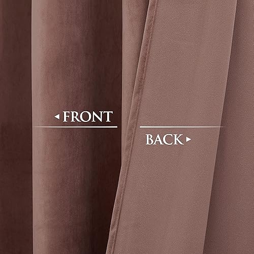 Miniatura 4 de StangH Cortinas de terciopelo rosa malva para dormitorio, habitación del bebé, decoración del hogar, oscurecimiento de la habitación, aislamiento