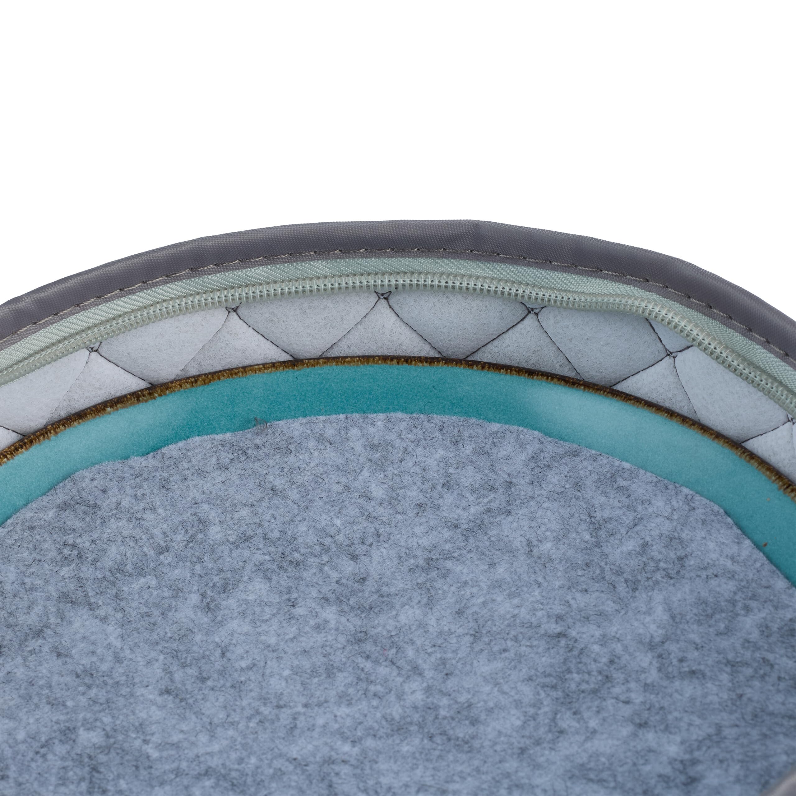 Relaxdays Boîte de Rangement pour la Vaisselle, Set de 6, pour 12 Assiettes, Verres et Tasses, rembourrée, Gris