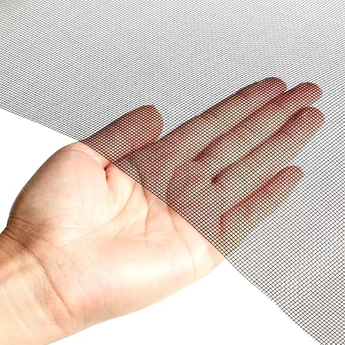 Miniatura 5 de Rollo de malla de fibra de vidrio ajustable de repuesto para patio, ventanas, puertas correderas (negro, 48 x 236.2 pulgadas) - Rollo de pantalla de